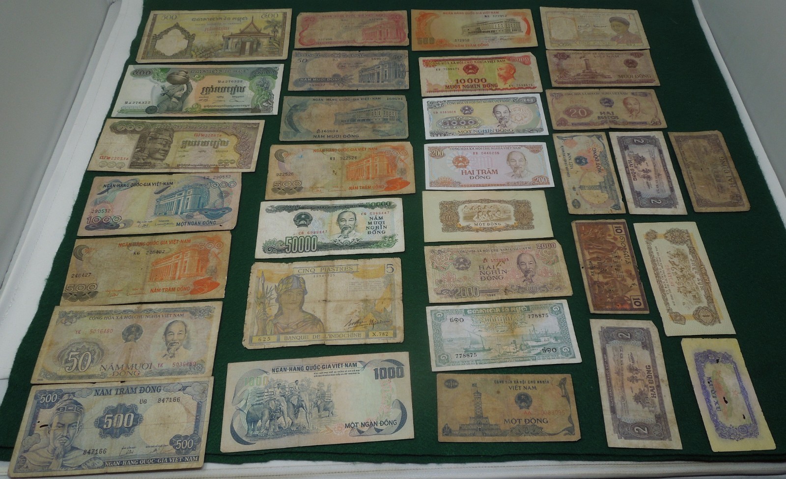 Batch Lot Vietnam Banknotes, Paper Money Currency Collectible Denomination Bills