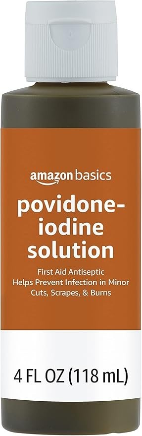 Amazon Basics First Aid Povidone Iodine Solution 4oz - 1 Pack