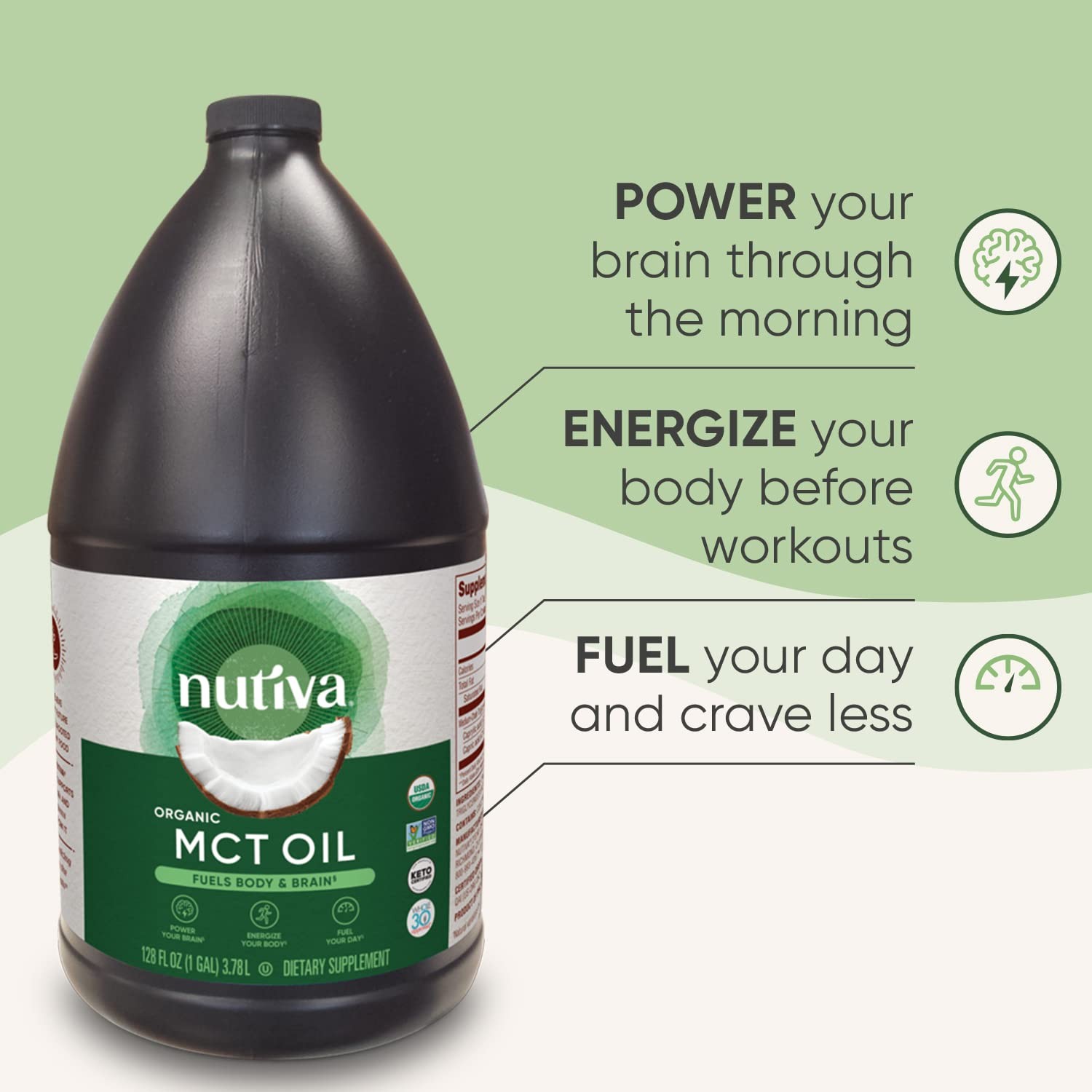 Nutiva Organic MCT Oil, 128 Fl Oz