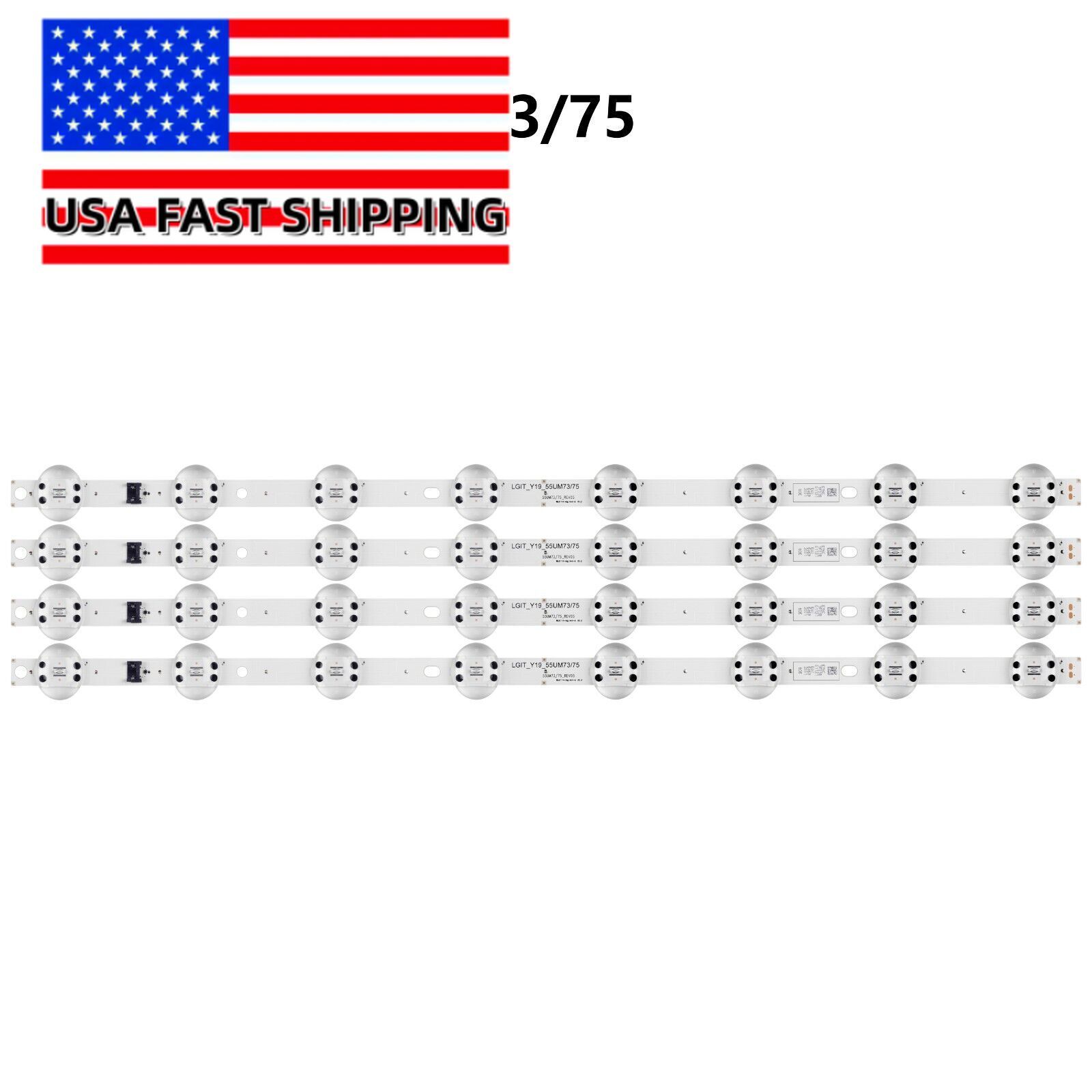 NEW LED strips(4) for LG 55UM7300AUE 55UM7300PUF 55UM7660PLA LGIT_Y19_55UM73/75