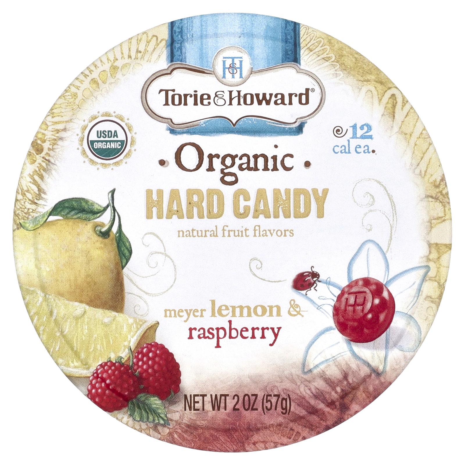 Organic Hard Candy, Meyer Lemon & Raspberry, 2 oz (57 g)