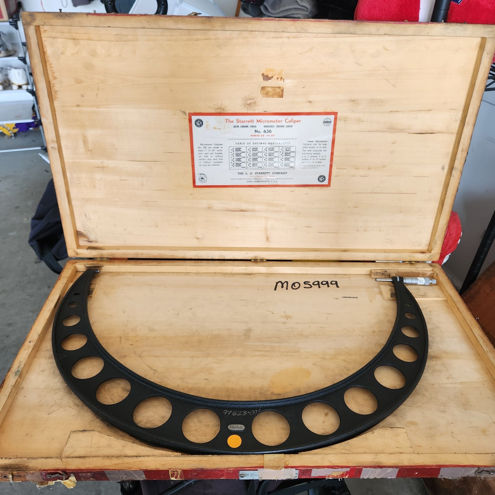 Starrett Micrometer Caliper 22"-23" #436