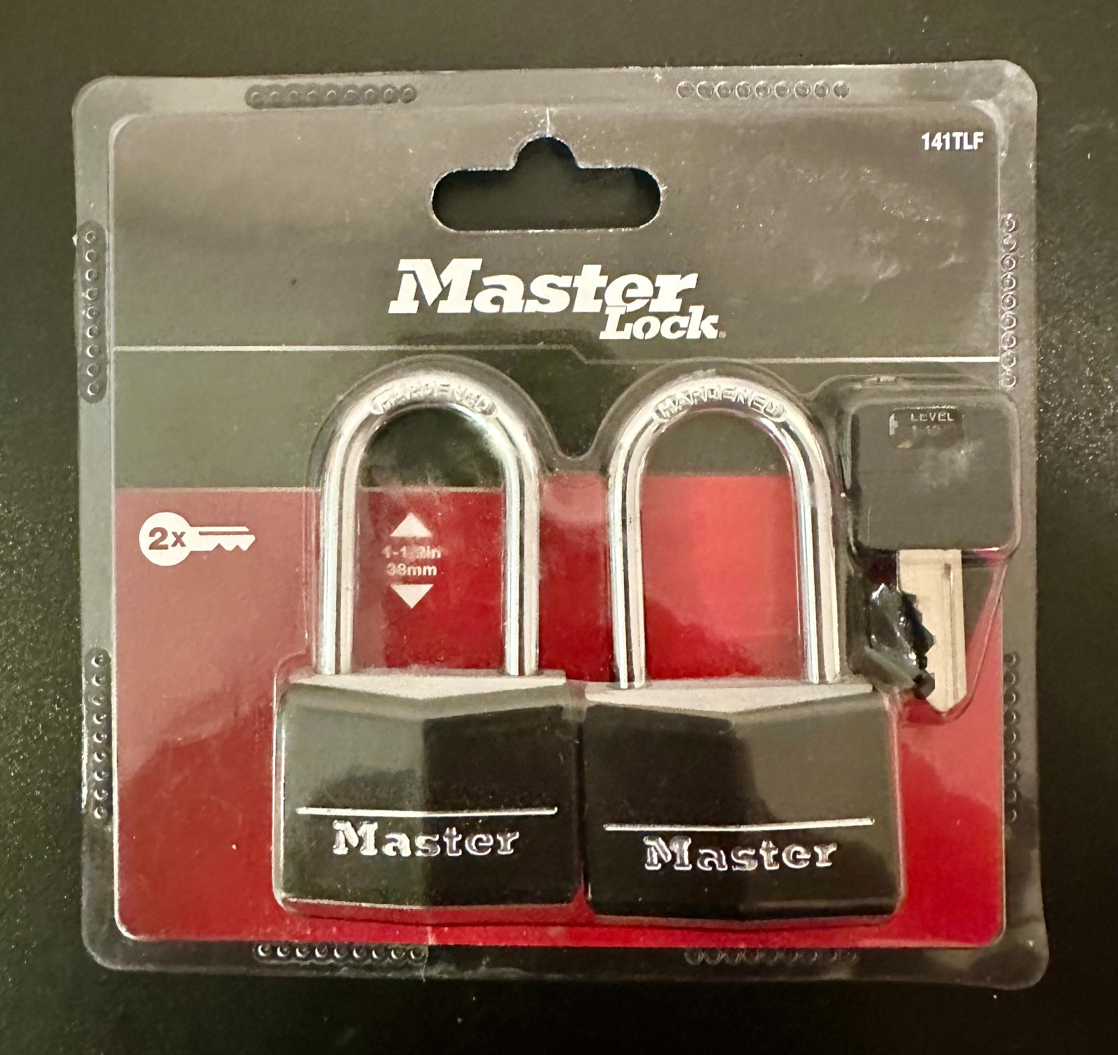 Master Lock, 141TLF, 2 Pack, Keyed alike, 1-1/2" Shackle, 2 Keys *NEW*