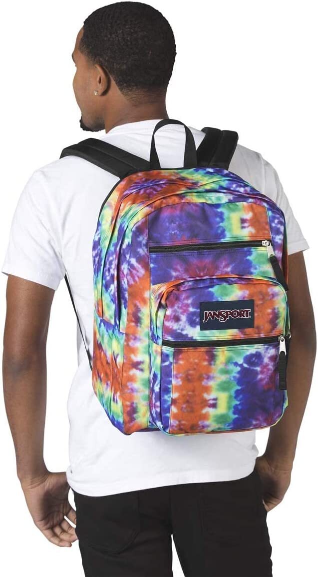 JanSport Big Student Backpack, Red/Multi Hippie Days