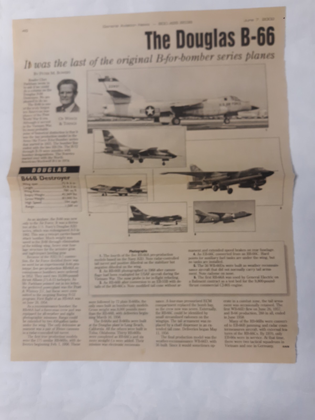 Douglas Model RB-66C Shop Data Handbook & Newspaper Article Copy