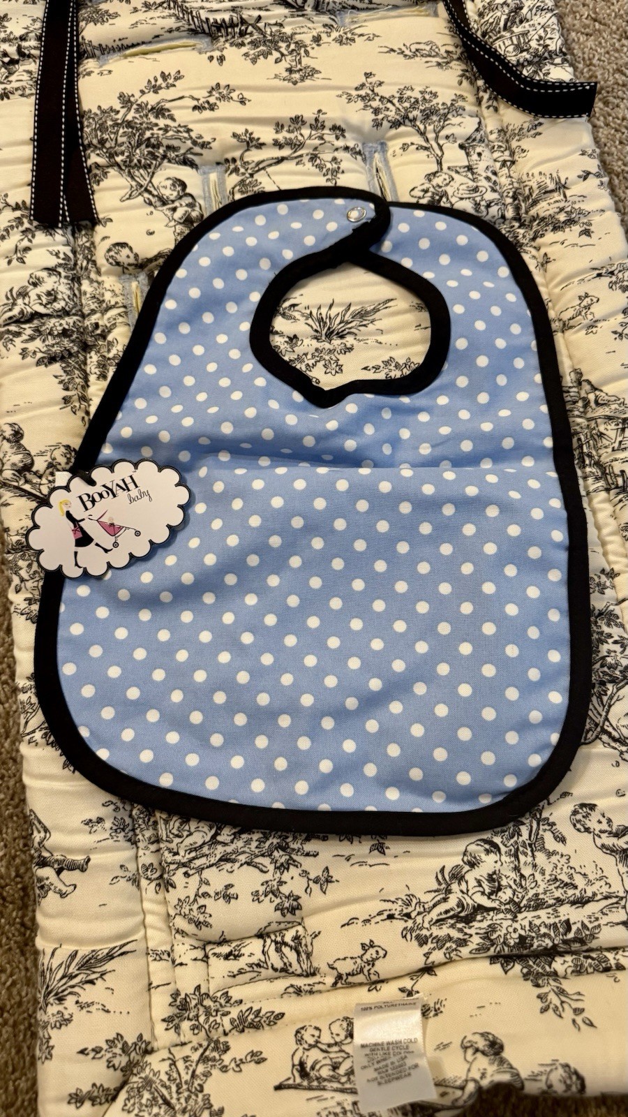 Boutique, Stroller Liner, Baby Blue Reversible, Thick Padding Adjustable