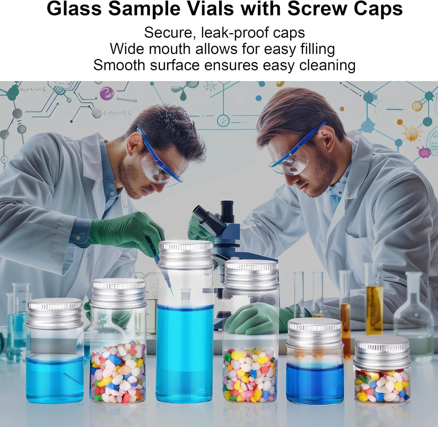 16Pcs 15Ml(1/2Oz) Empty Tiny Jars with Lids Small Glass Vials with Silver Alumin