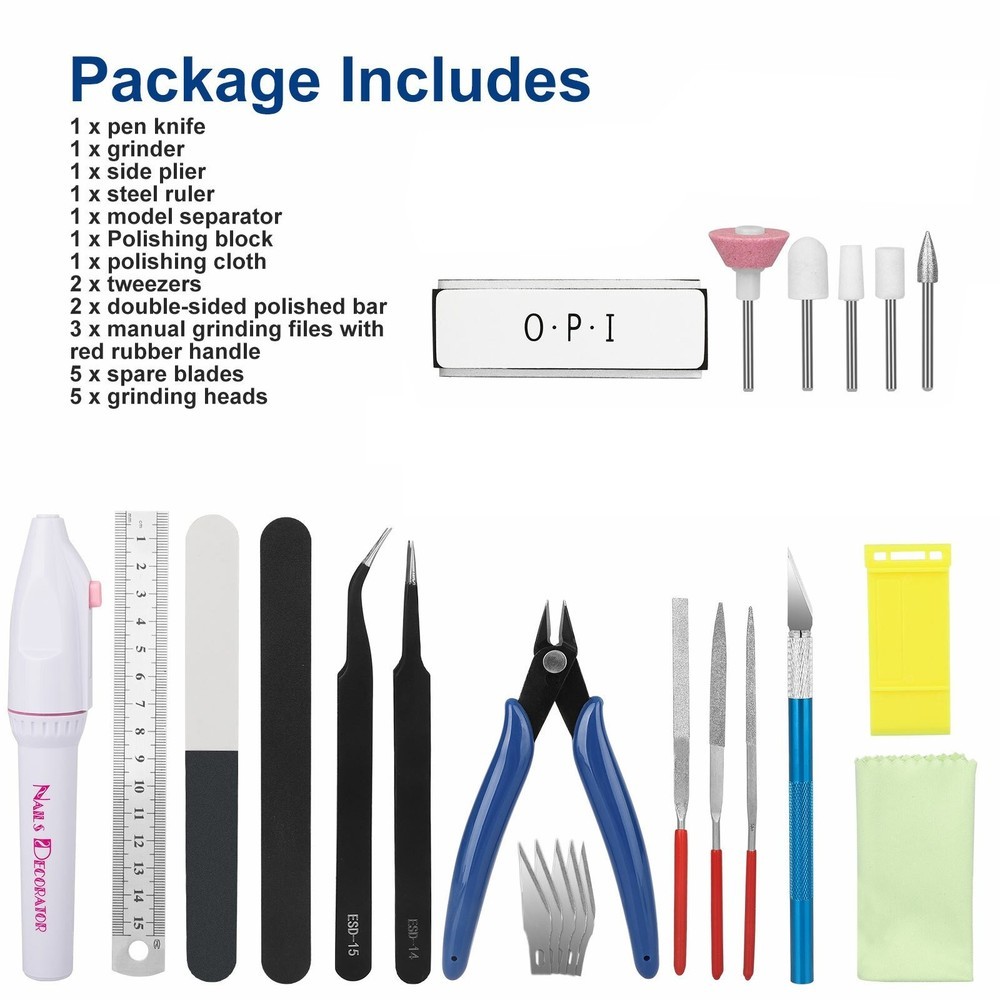 24pcs Basic Modeler Tool Set, Craft Car Model Assembling Building Kit for Gundam