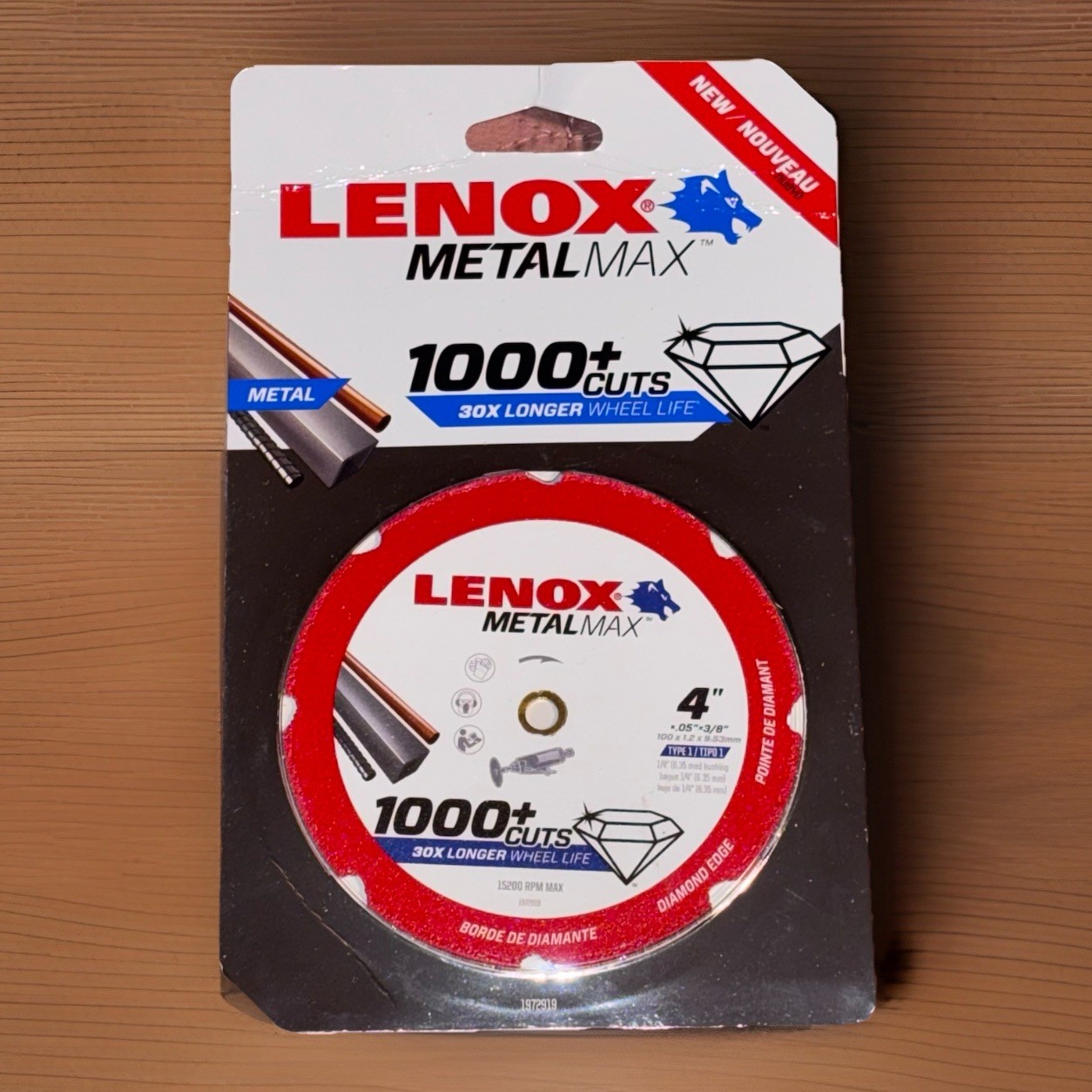 (1) NEW Lenox Metal Max 4" Diamond Edge Blade 3/8" Arbor 1972919 Cutoff Type 1