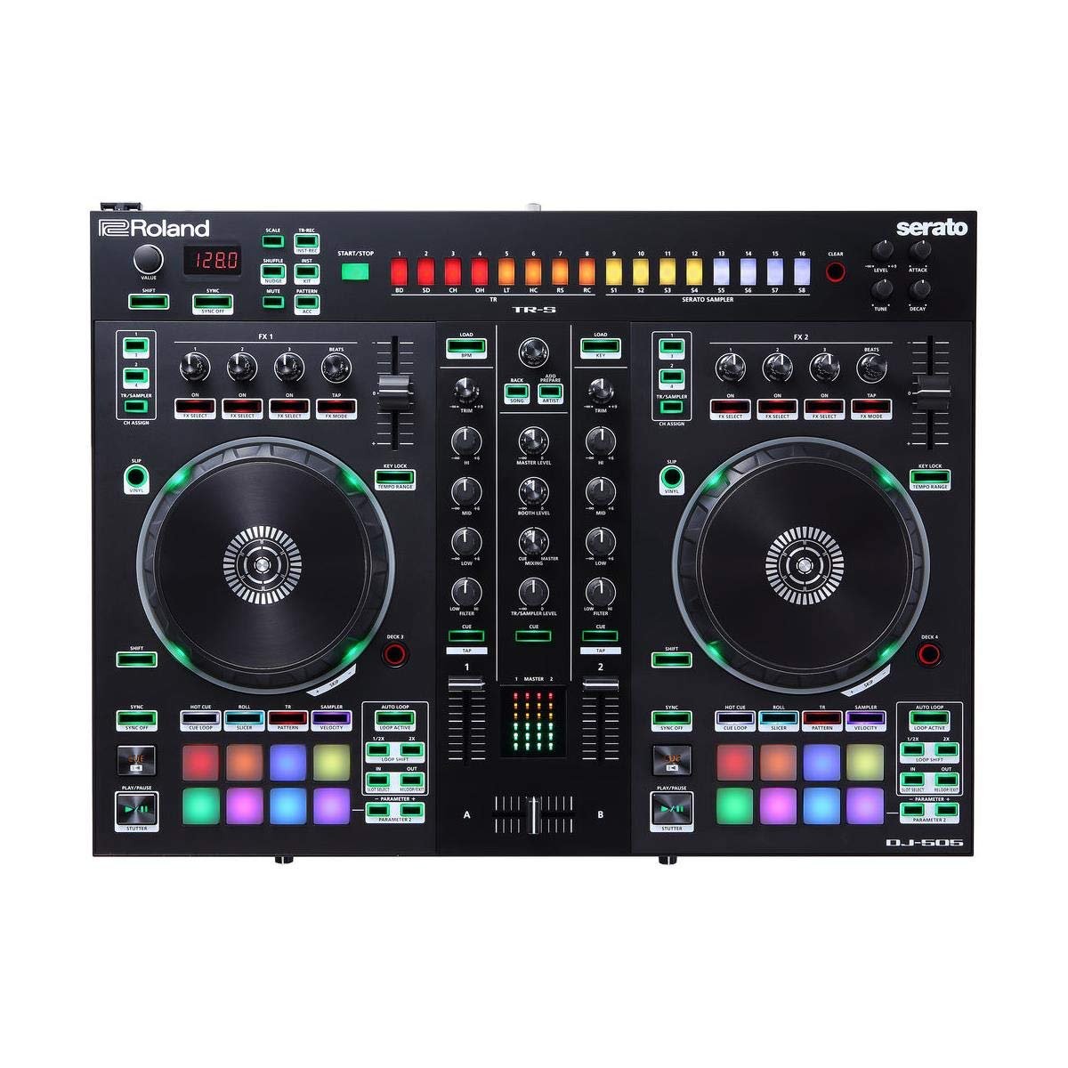Roland DJ-505 Two-Channel, Four-Deck Serato DJ Controller (DJ-505)
