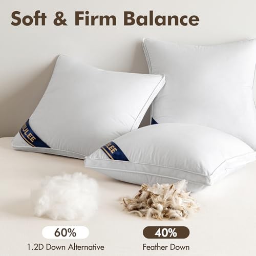 22x22 Feather Down Pillow Inserts with Gusset Bed 22x22 Inch (Pack of 2)