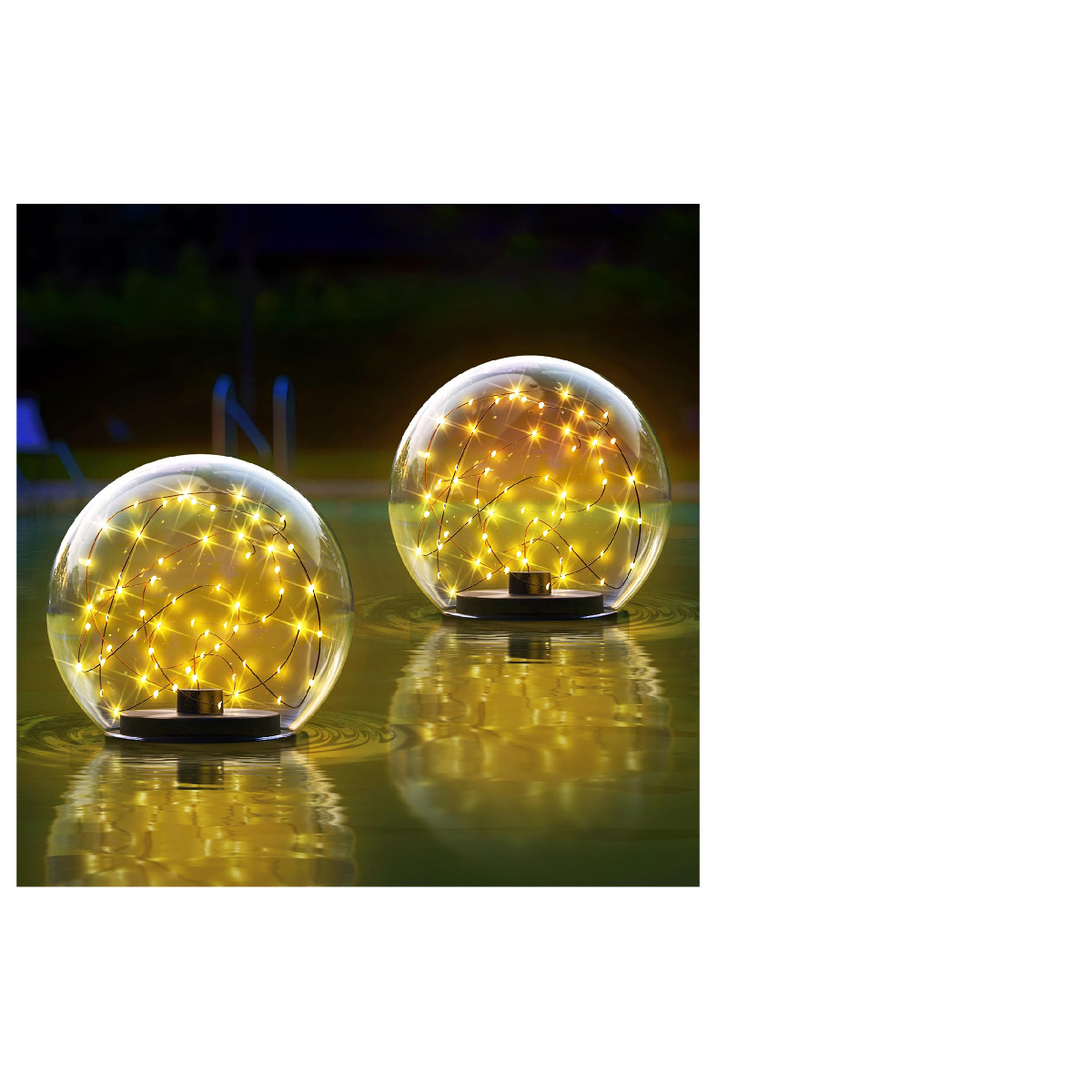 Nicebuy 2-Pack Solar Floating Pool Lights Ball Outdoor Water-Resistant Ip66