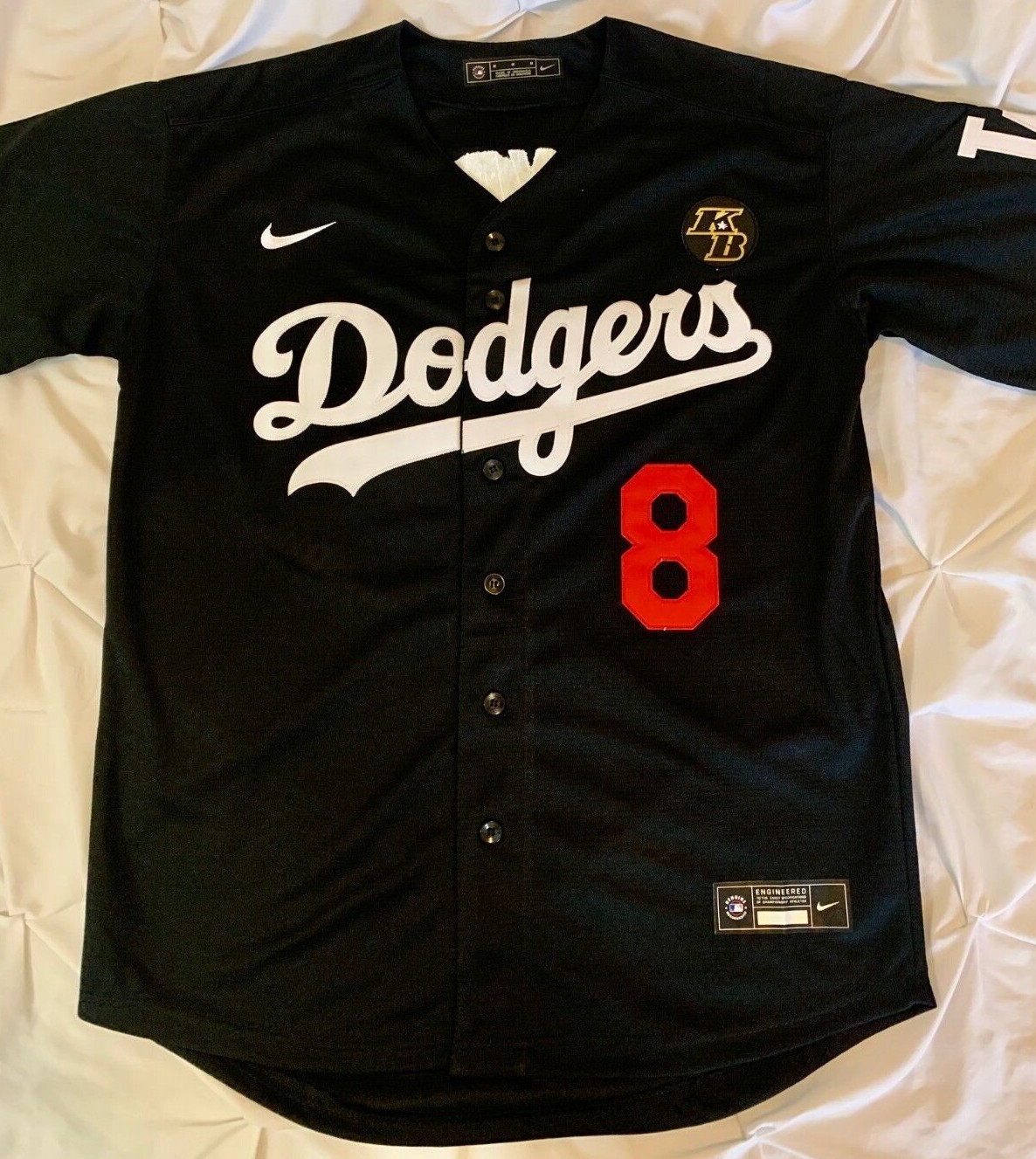 Kobe Bryant Los Angeles Dodgers #8 #24 Adult M L XL 2XL White Black Blue Jersey