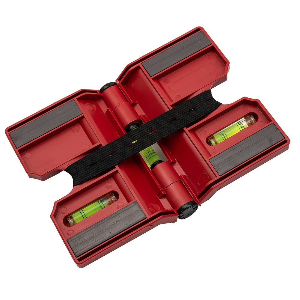 Fence Post Level Tool Versatile Adjustable Plastic Red Vertical 3 Vials