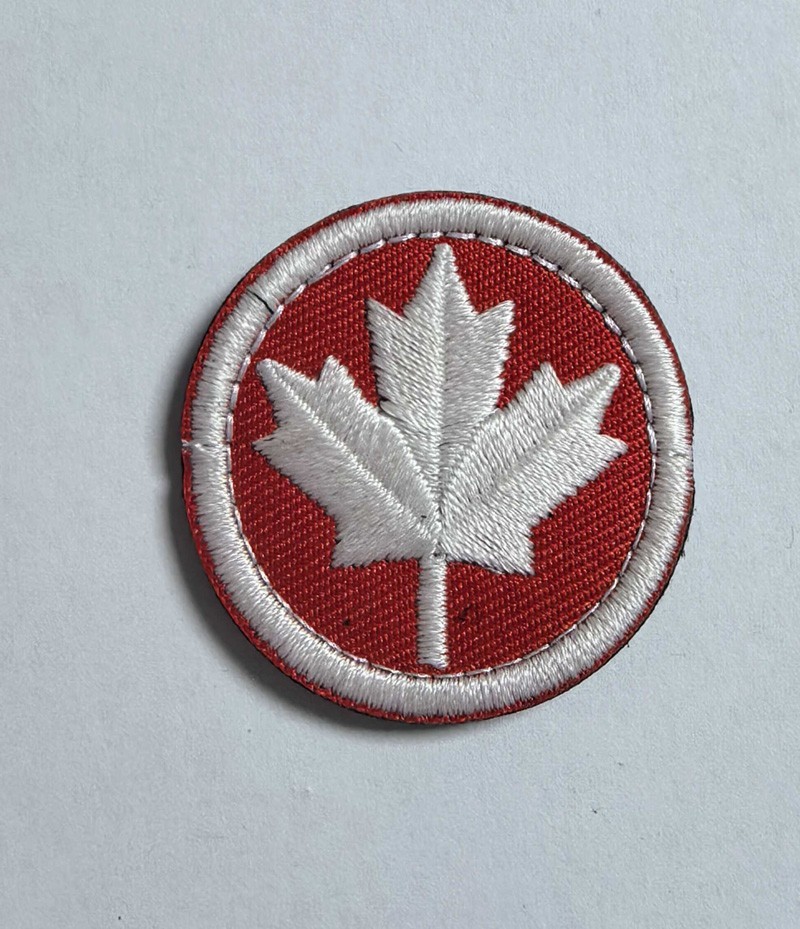 3PCS Min CANADA F/L CANADIAN MAPLE LEAF TACTICAL EMBROIDERED HOOK PATCH RED