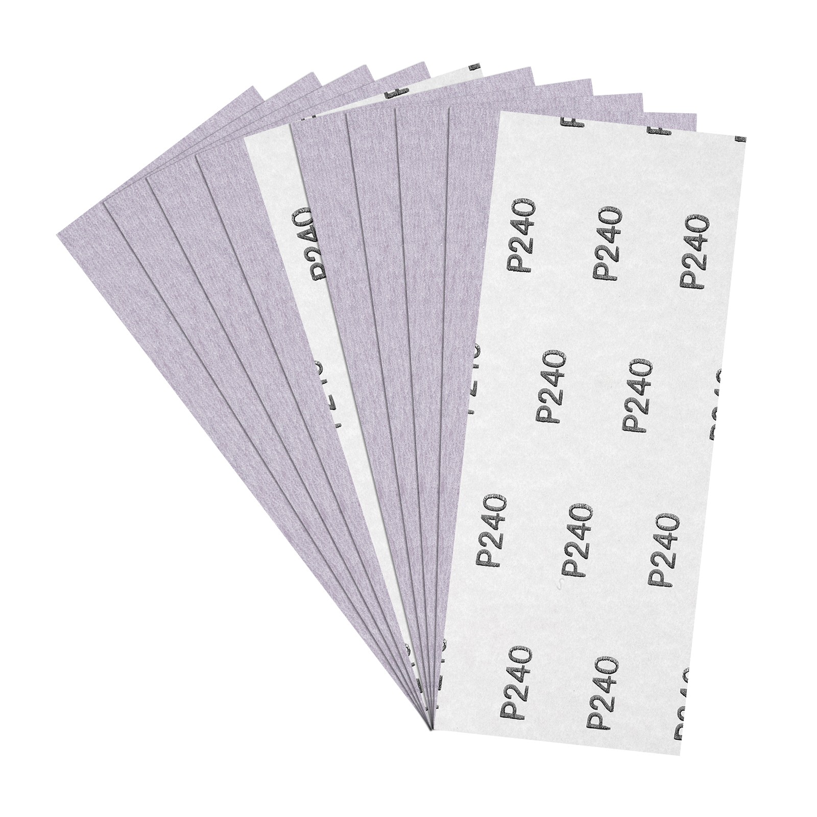 10pcs Sand Papers - [3.6 x 9 Inch x 240 Grits] Alumina Sandpaper Sheets Purple