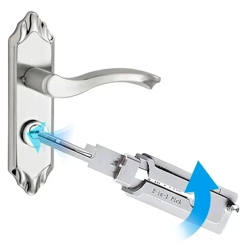 2-in-1 Stainless Steel Key Decoder SS001 PRO Lock Decoder Repair Tools-(1pc)*