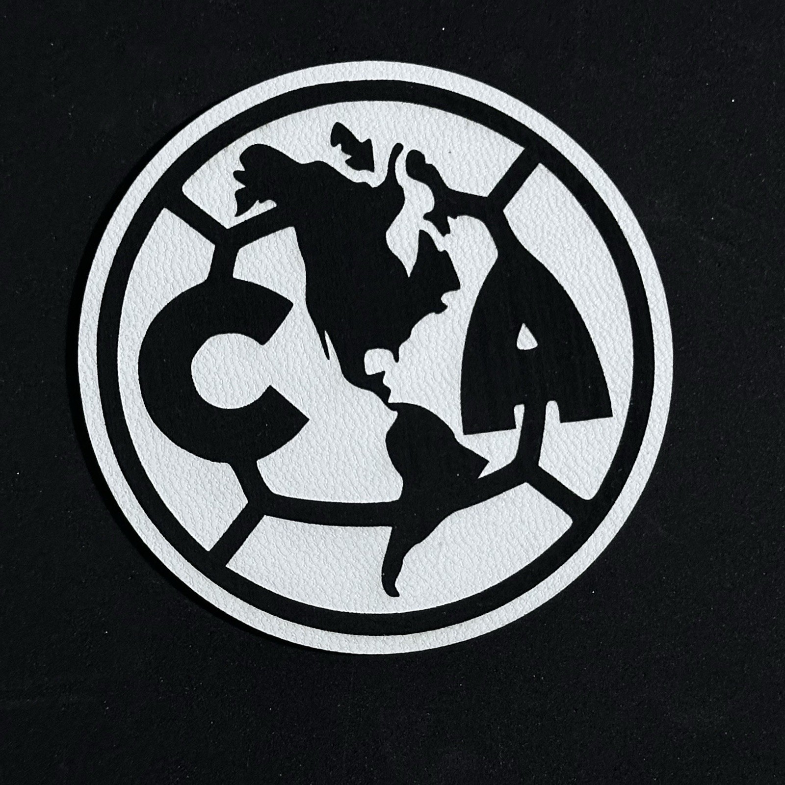 Club America Fútbol Soccer  engraving iron on patch Black & White  2” In