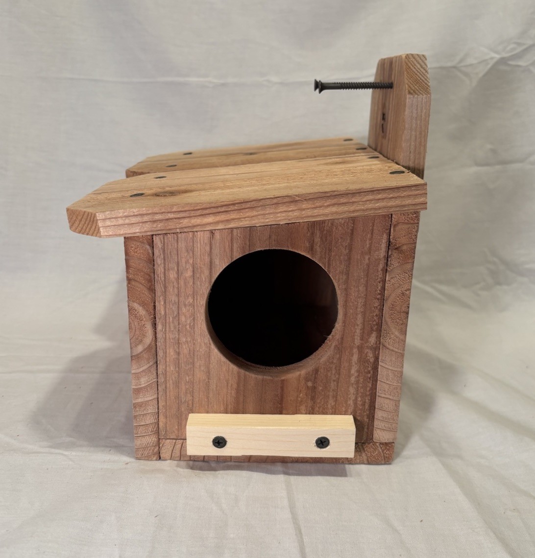 Solid Cedar Backyard Squirrel House Nesting Box - Wooden Wildlife Box- Large