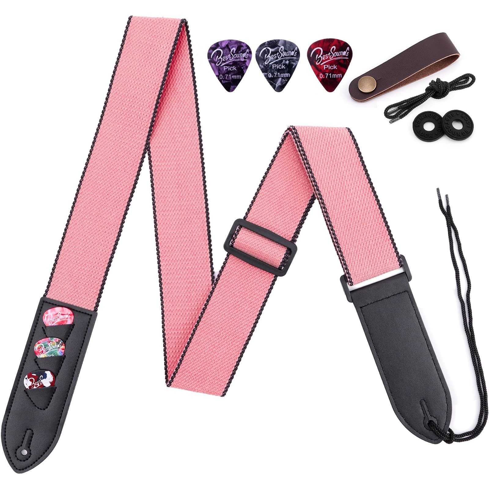 BestSounds Guitar Strap- Acoustic Electric Starp Bass Guitar Strap with Leath...