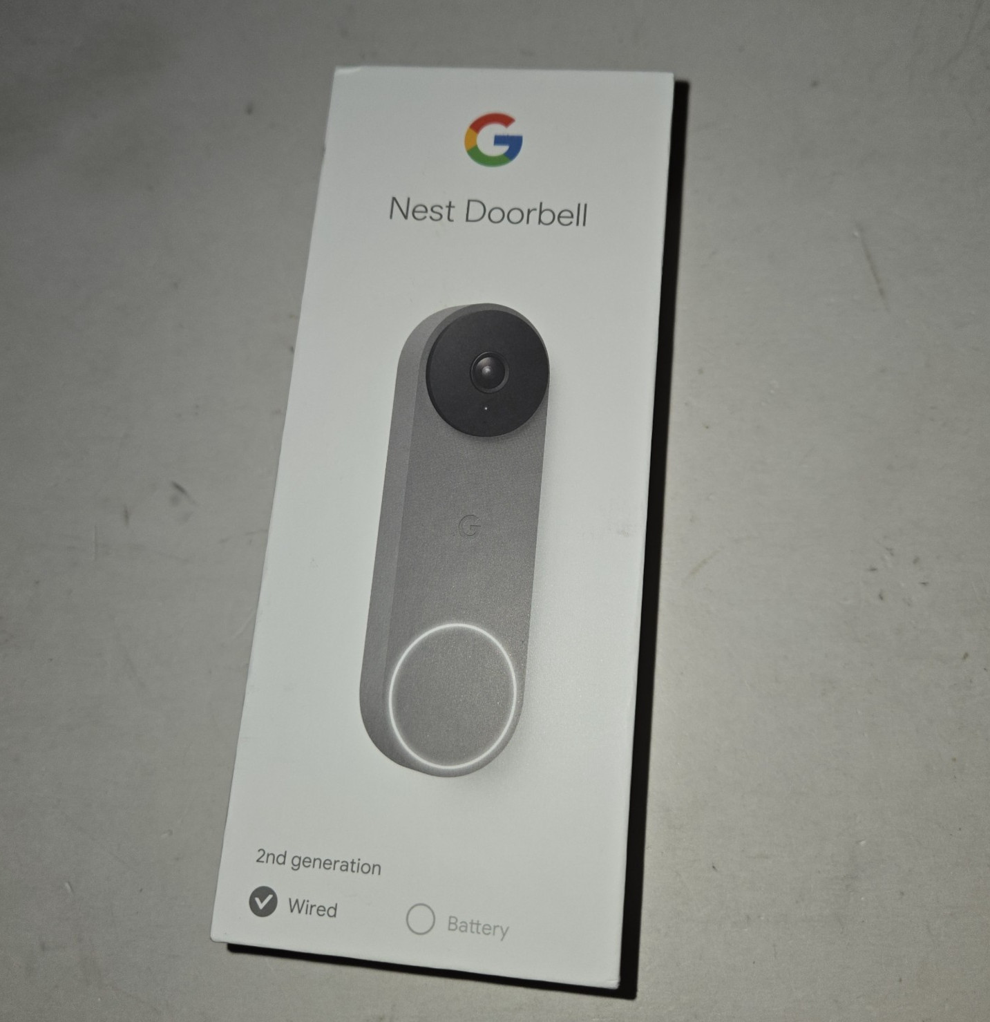 Google Nest Doorbell (2nd Generation) Wired Ash GA03696-US - Open Box Complete
