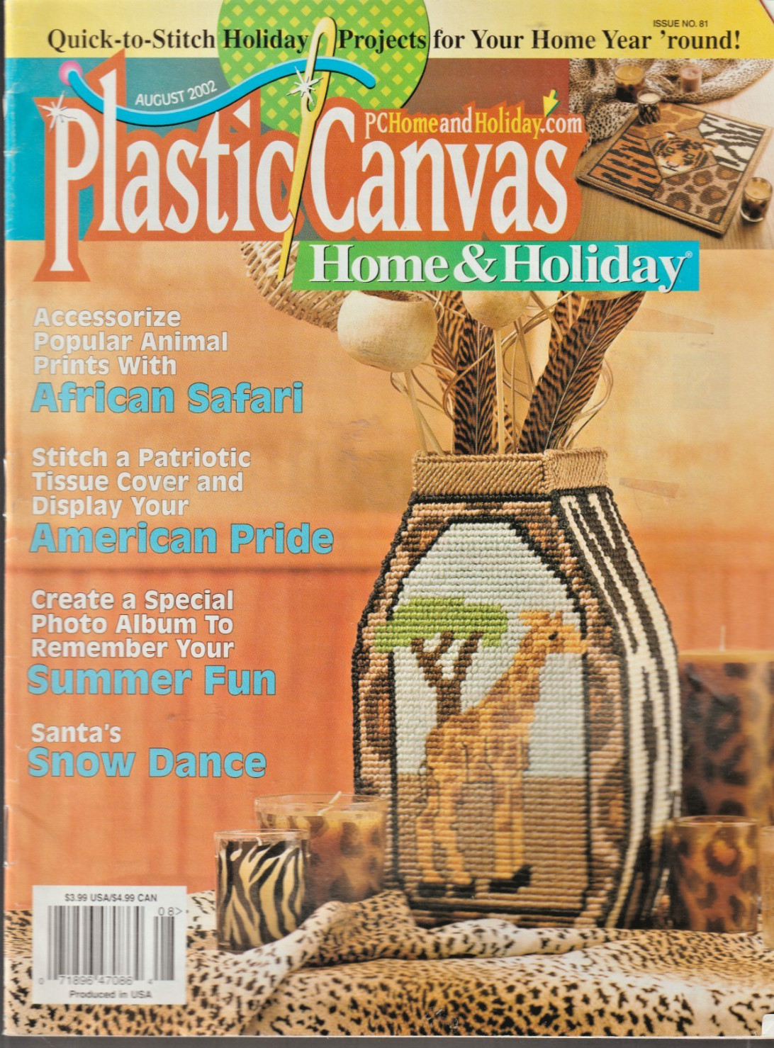 Plastic Canvas Home & Holiday MAGAZINE - August 2002 - Vol 14 No. 4 Issue #81