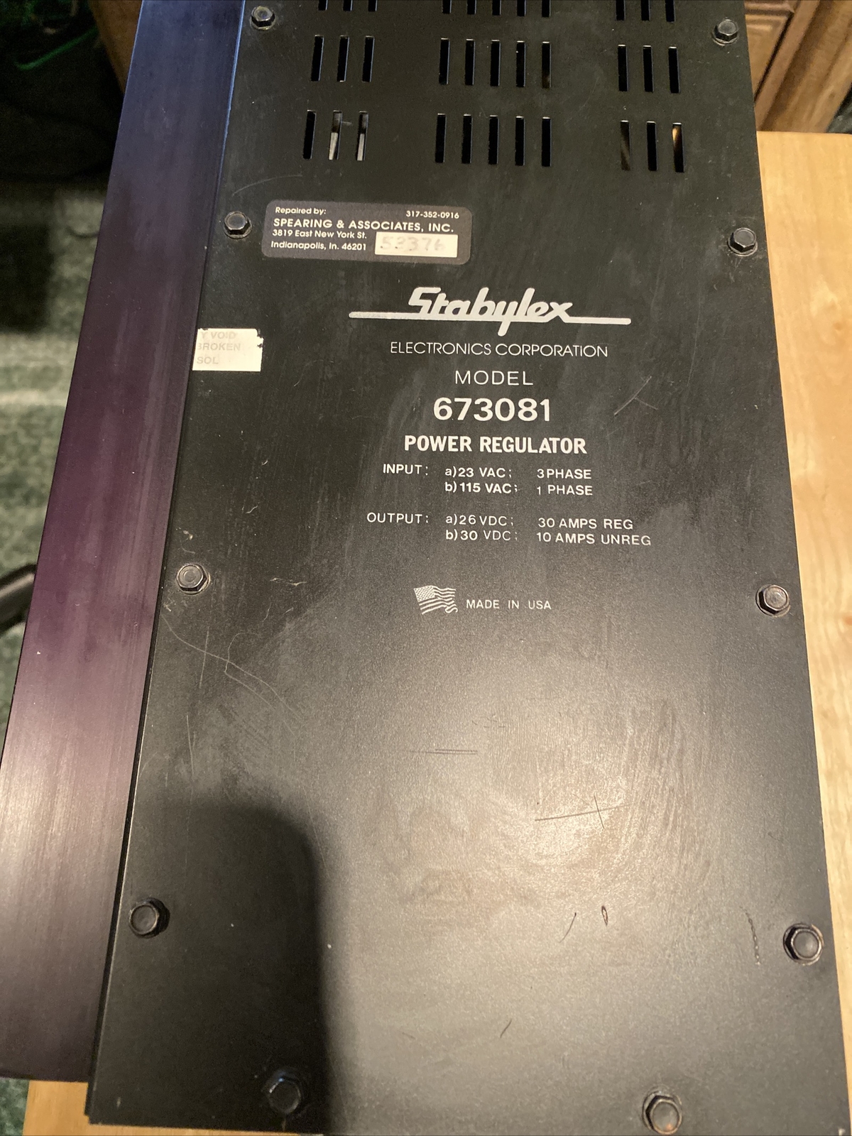 Used STABYLEX Power Regulator 673081 Removed from Husky X-line