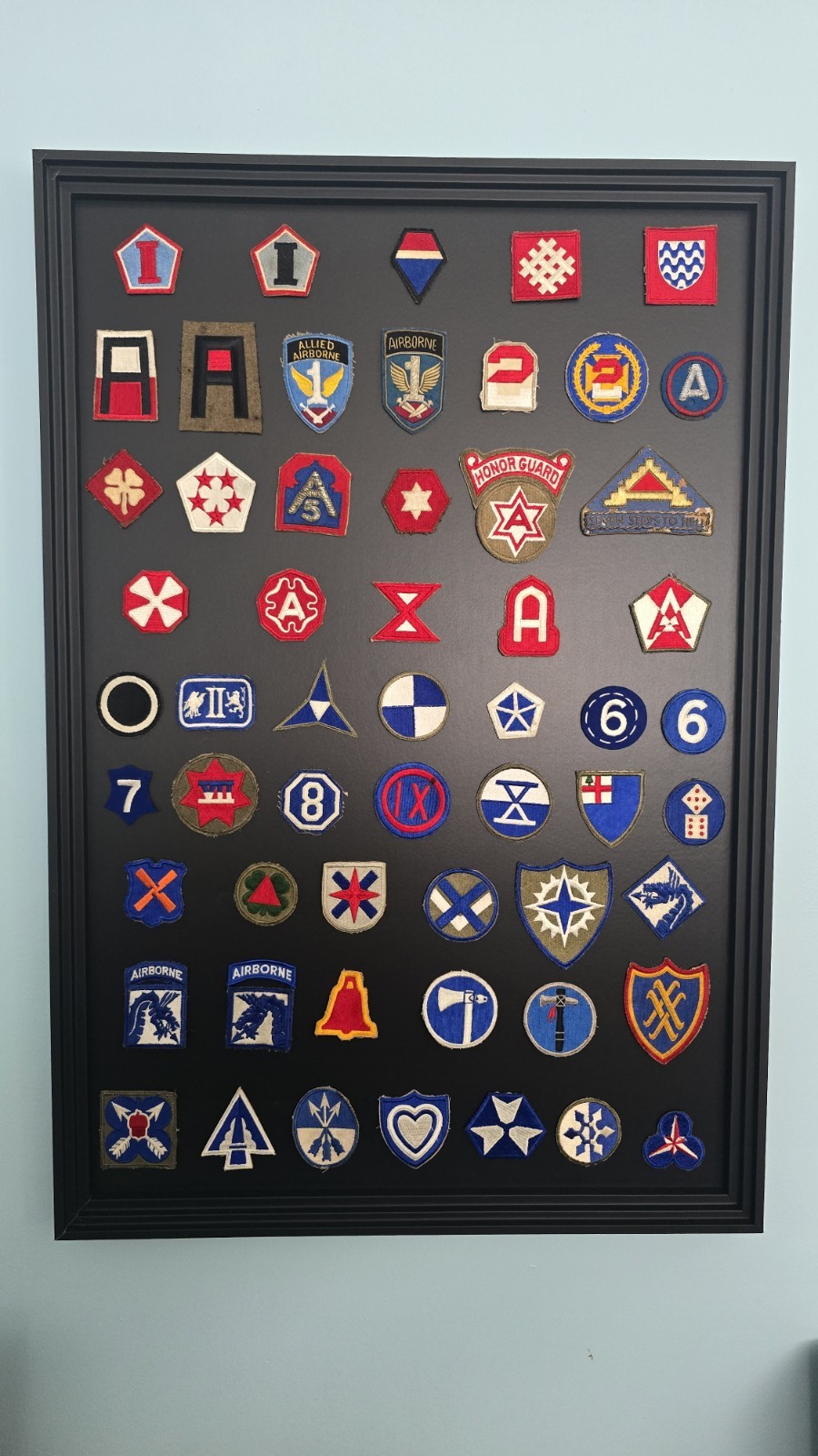 Complete Set Of US Army Groups, Armies, and Corps SSI Patch Display