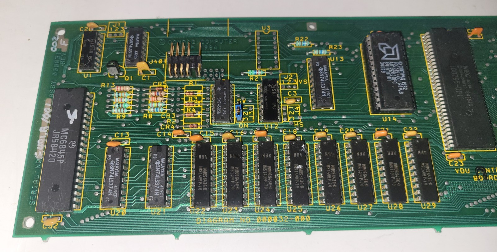 COMPAQ VDU CONTROLLER BOARD CARD 000033-001 REV C 1984