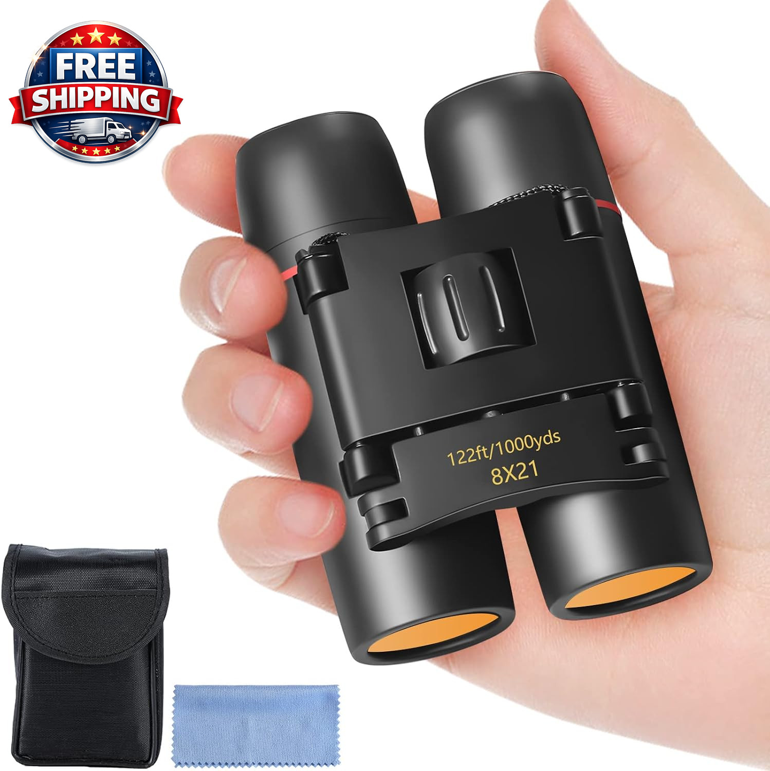 Compact Binoculars, Lightweight Foldable Small Binoculars for Adults and Kids, P