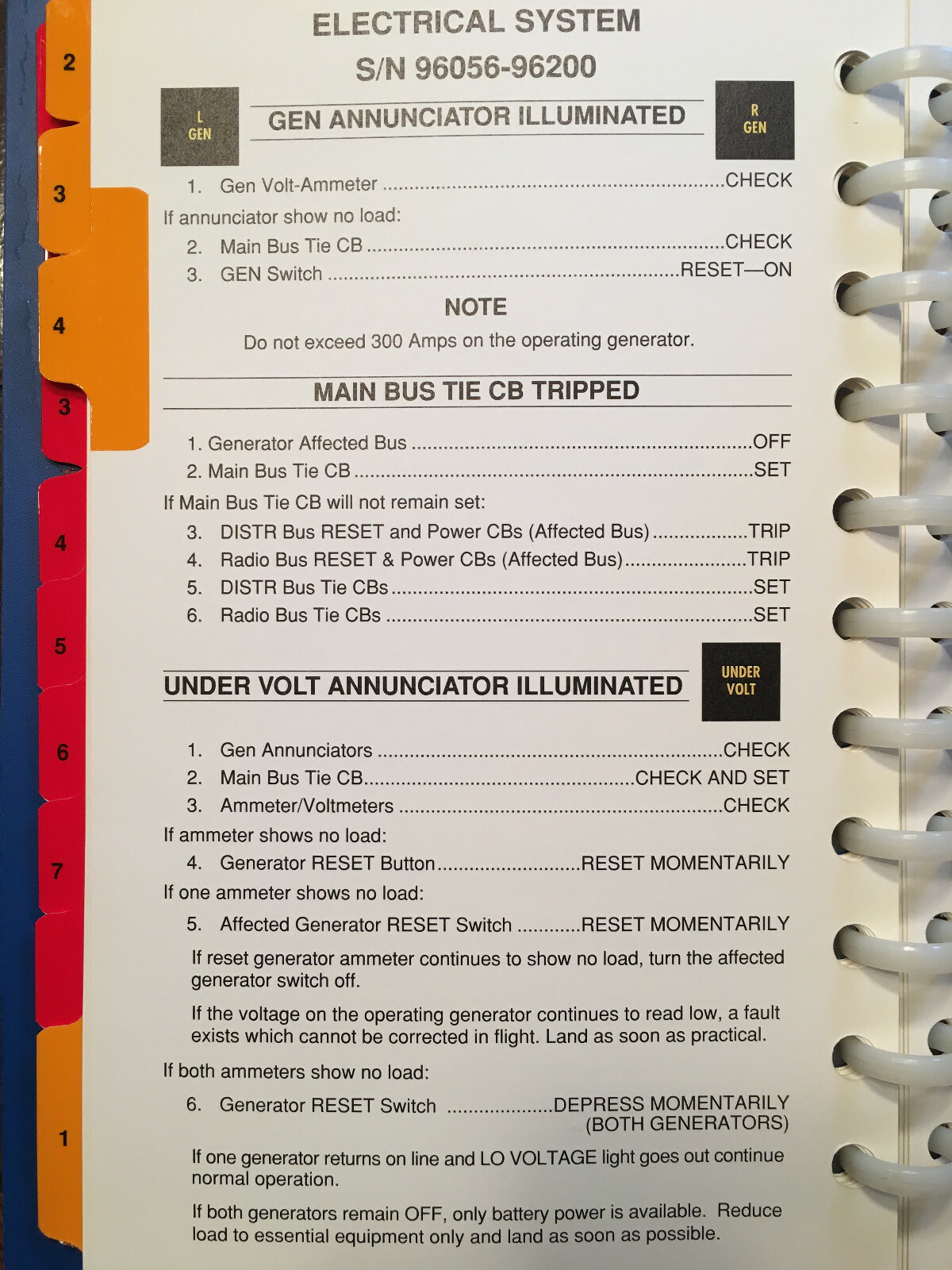 Emergency-Abnormal Procedures Pilot Checklist for Commander Jetprop 1000.