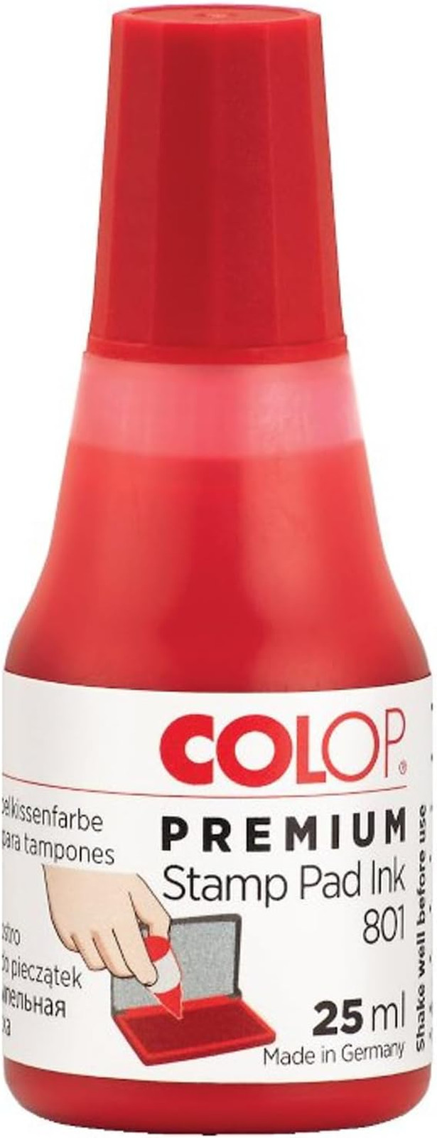 801 Premium Non-Toxic, Water Based Stamp , 0.9 Oz, Red | Stamp  Refill, for Rubb