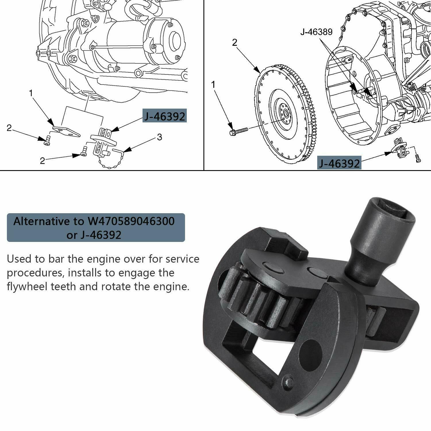 Engine Barring Tool Flywheel Turning for DD13 DD15 DD16 MBE4000 MBE900 1/2in