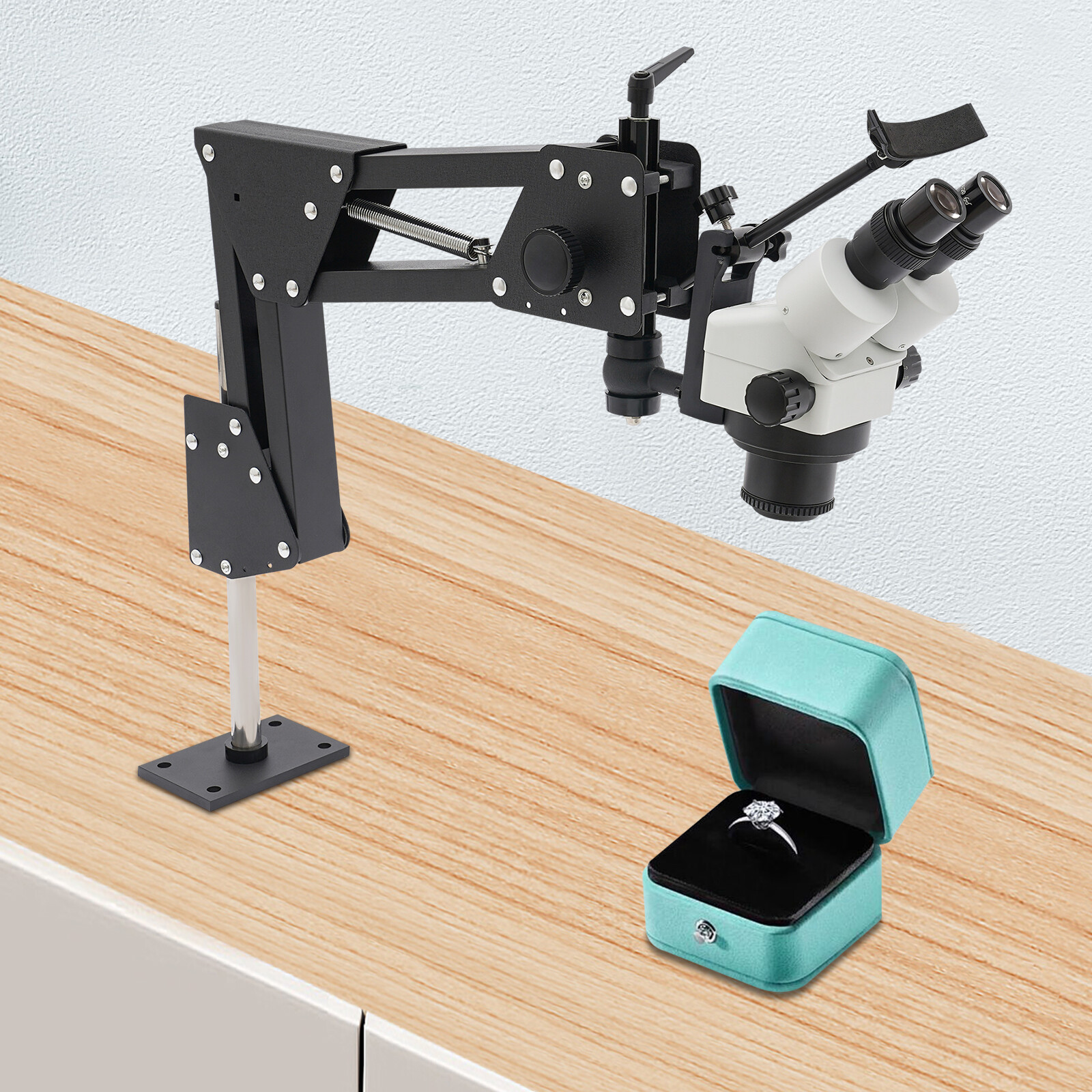 Jewelry Microscope Stand Mirror Micro Stand Multi-Directional Continuous Zoom US