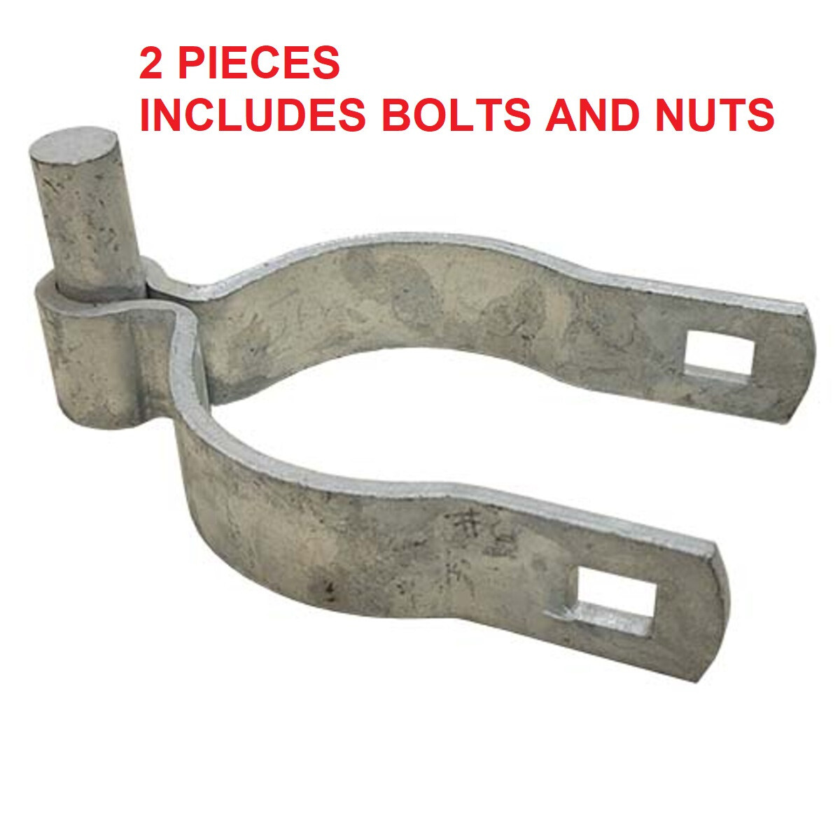 2 7/8" x 5/8" Male Gate Post Round Hinge Bolt-on Fence Link (2pcs) Bolts & Nuts