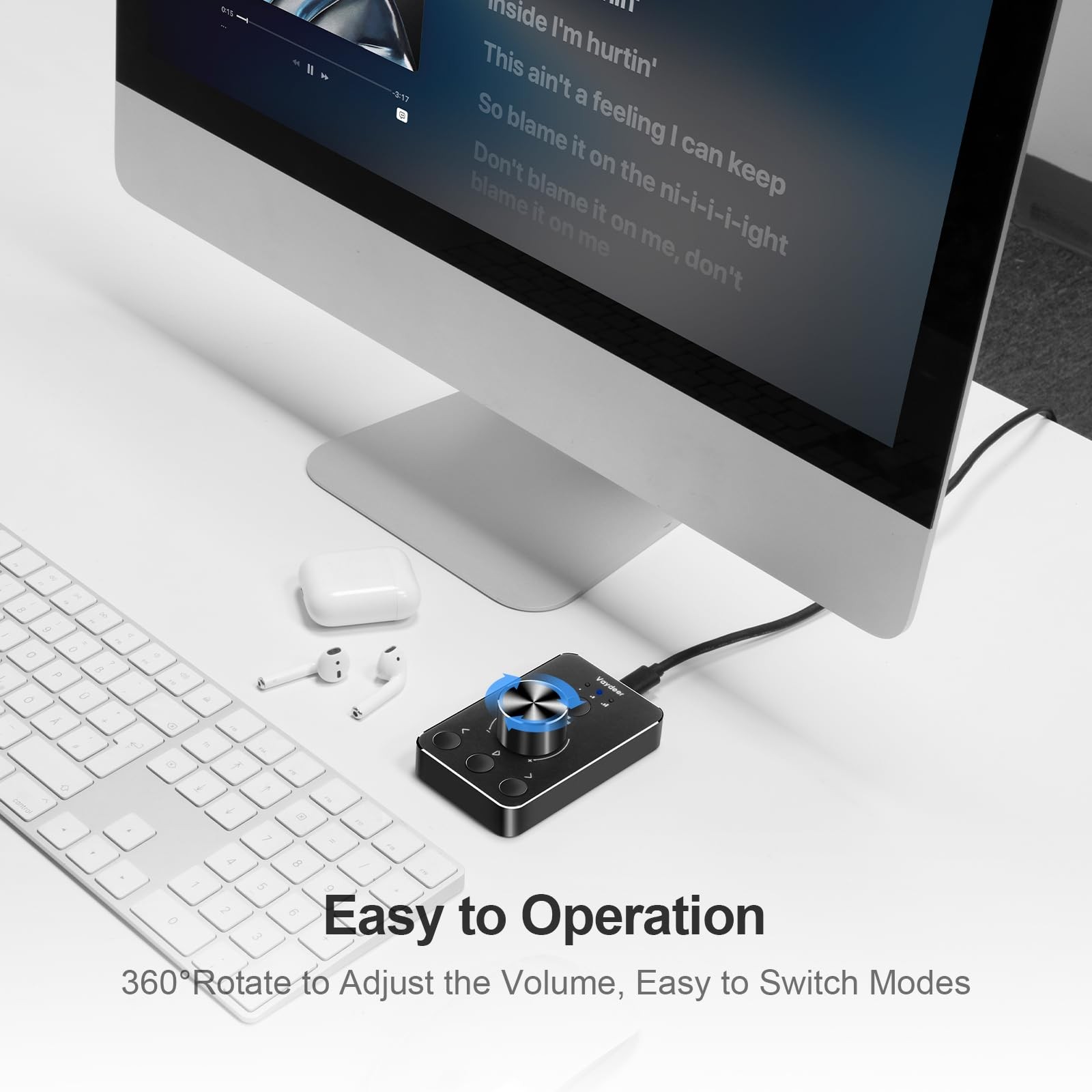 Volume Control Knob with One-Click Mute Function and 3 Volume Control Modes, ...