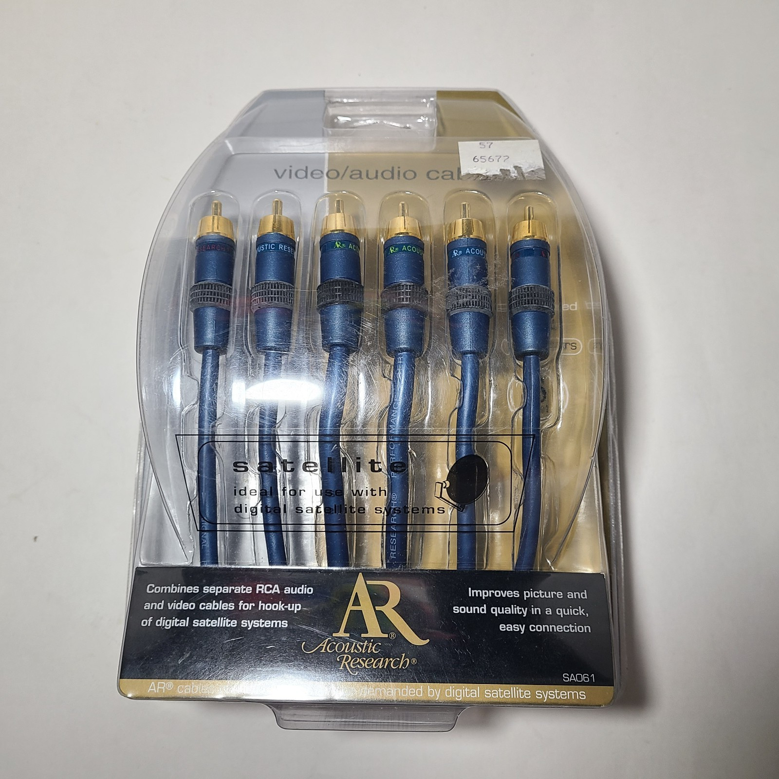 Acoustic Research APO61 6ft Audio/video Cable Gold Plated RCA Connect New/Sealed