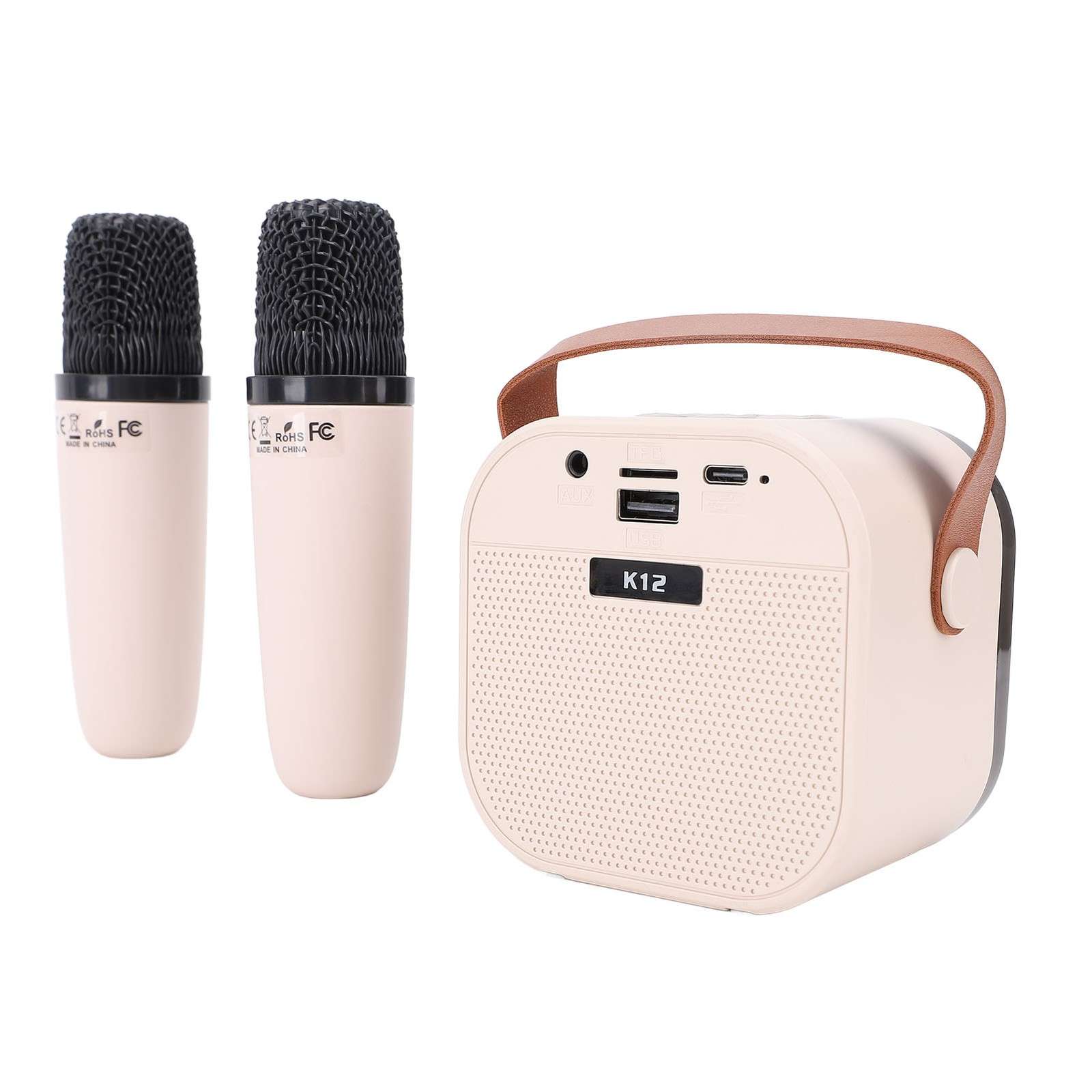 Karaoke Machine Portable Versatile Built In Light Dual Microphone Blue BT0