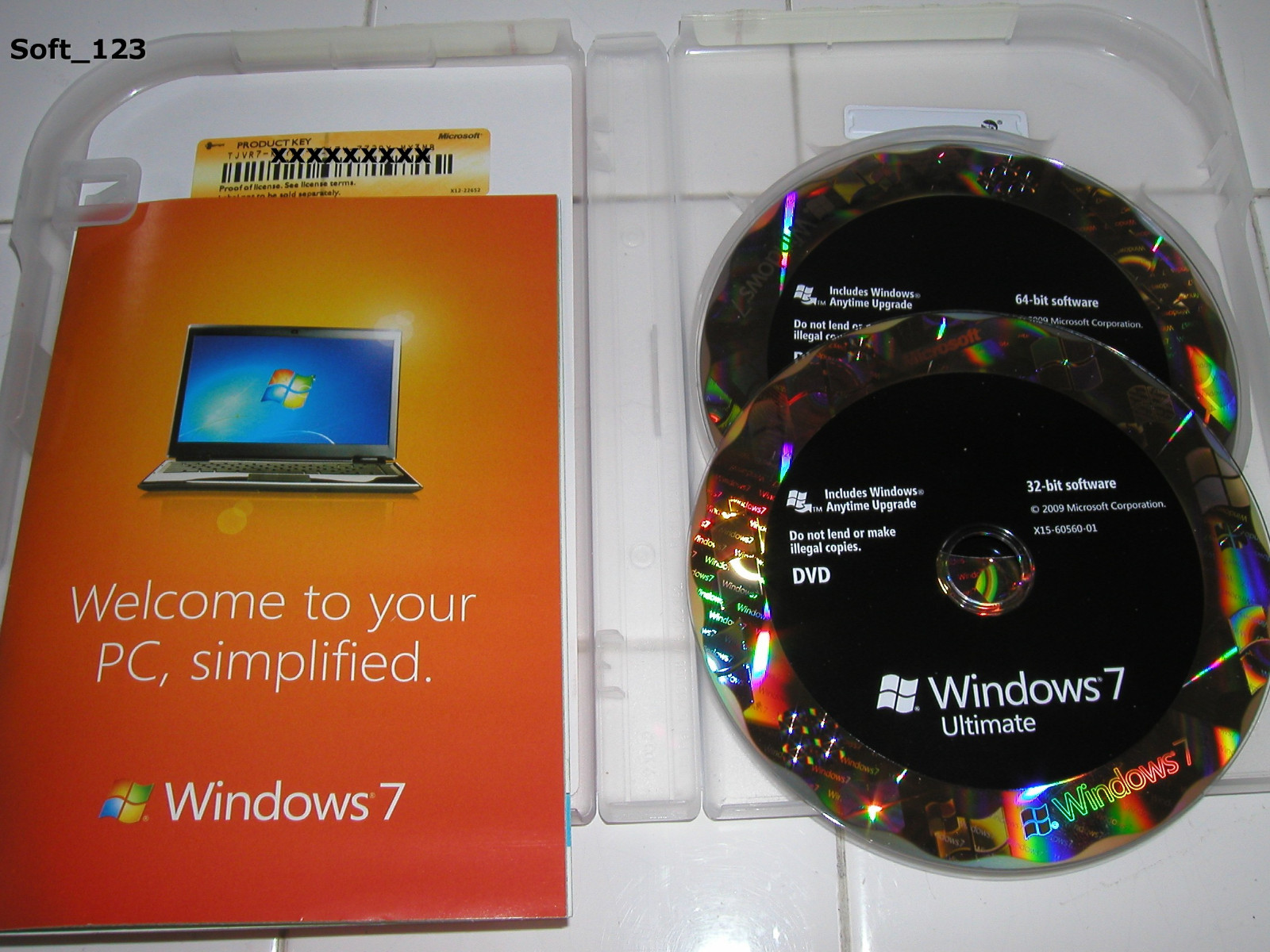 Microsoft Windows 7 Ultimate 32 Bit and 64 Bit DVDs MS WIN Full Retail Box Vers.