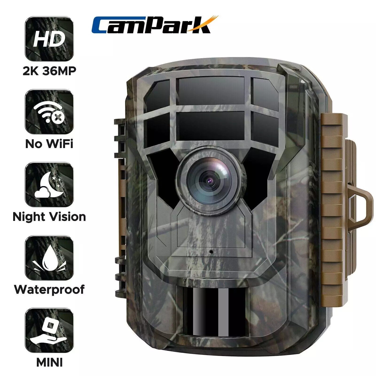 2K 36MP MINI Trail Camera Wildlife Camera Hunting Cam Motion Activated IP66 US
