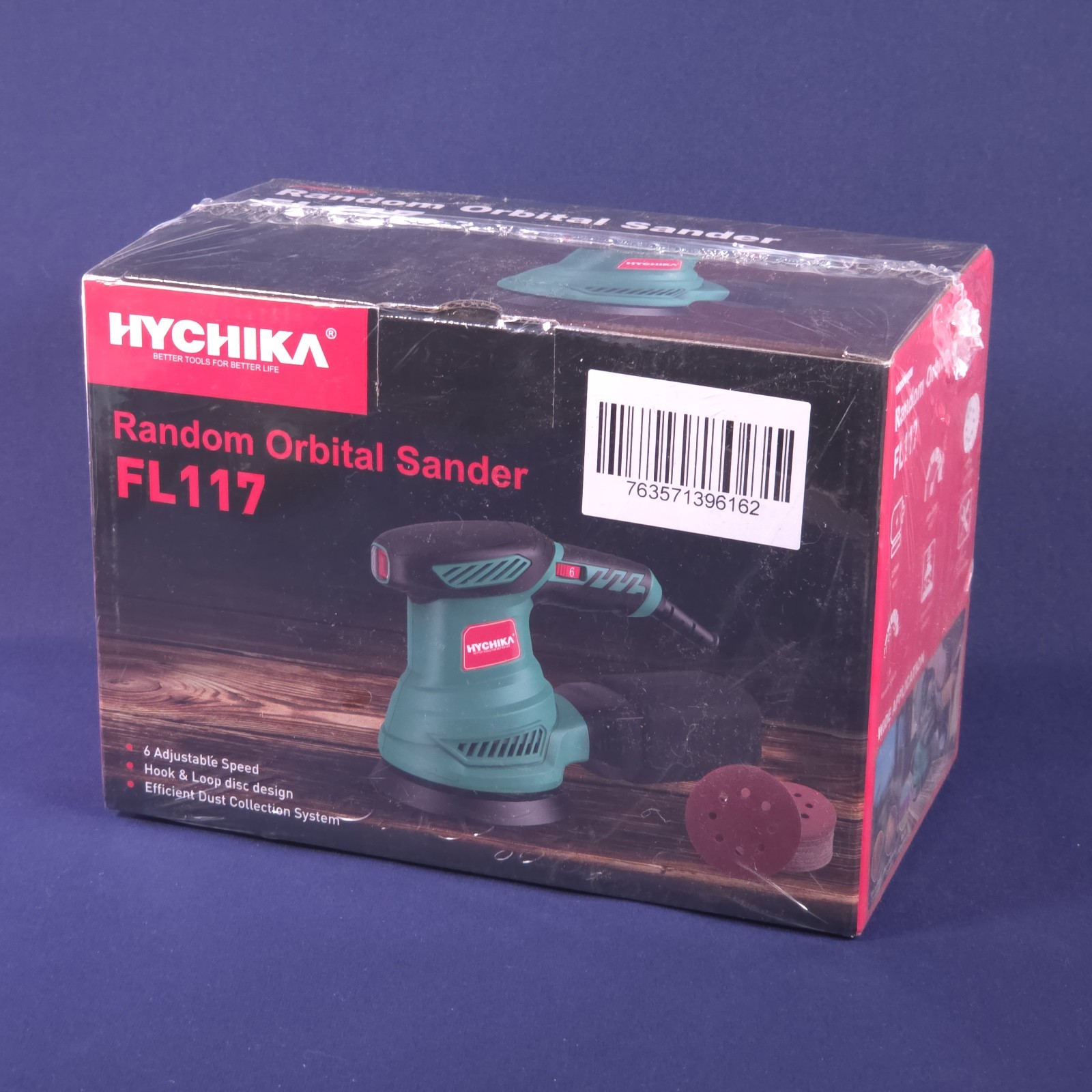 Orbital Sander Hychika 300W 13000RPM Random Orbital 6 Variable Speeds 125mm New