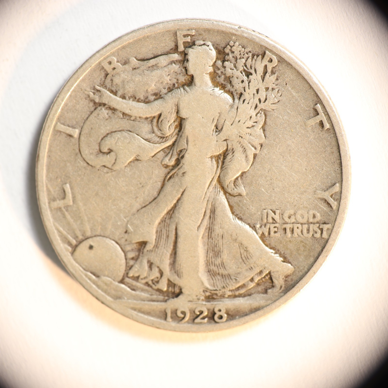 1928 S Walking Liberty Half Dollar 50C Cents Coin Silver, Fine!