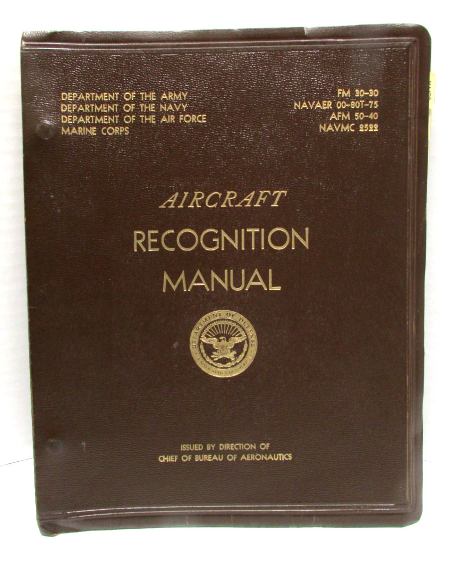 DIRECTION CHIEF OF BUREAU OF AERONAUTICS AIRCRAFT RECOGNITION MANUAL 1959 Book