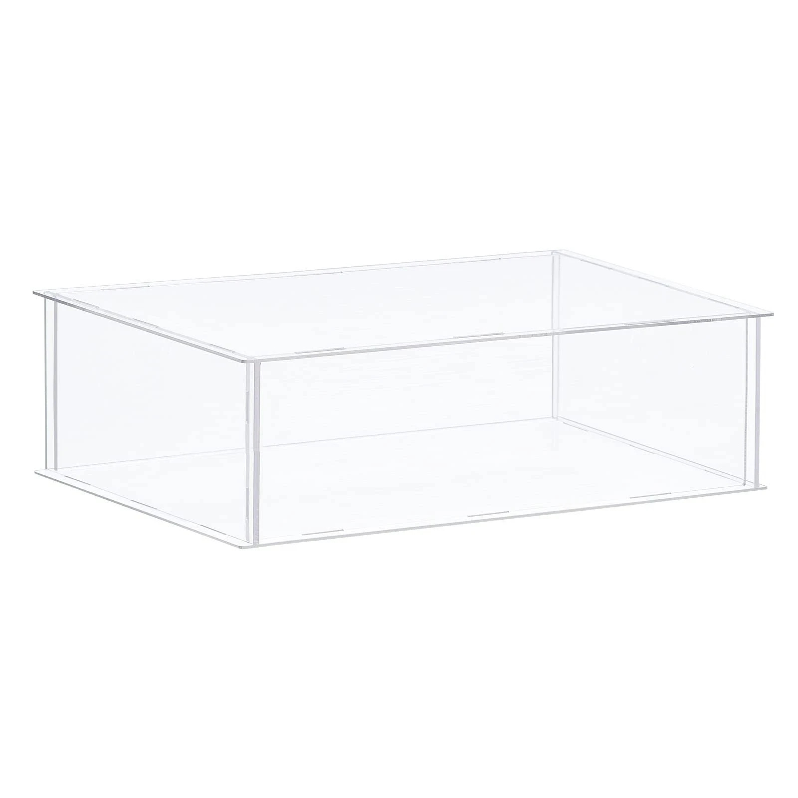 Acrylic Display Case Plastic Box Clear Assemble Dustproof Showcase 14x12.2x4....