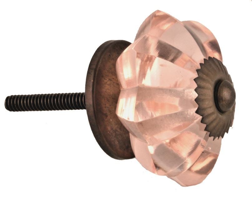 1-3/4" Indian Glass Knob Pink