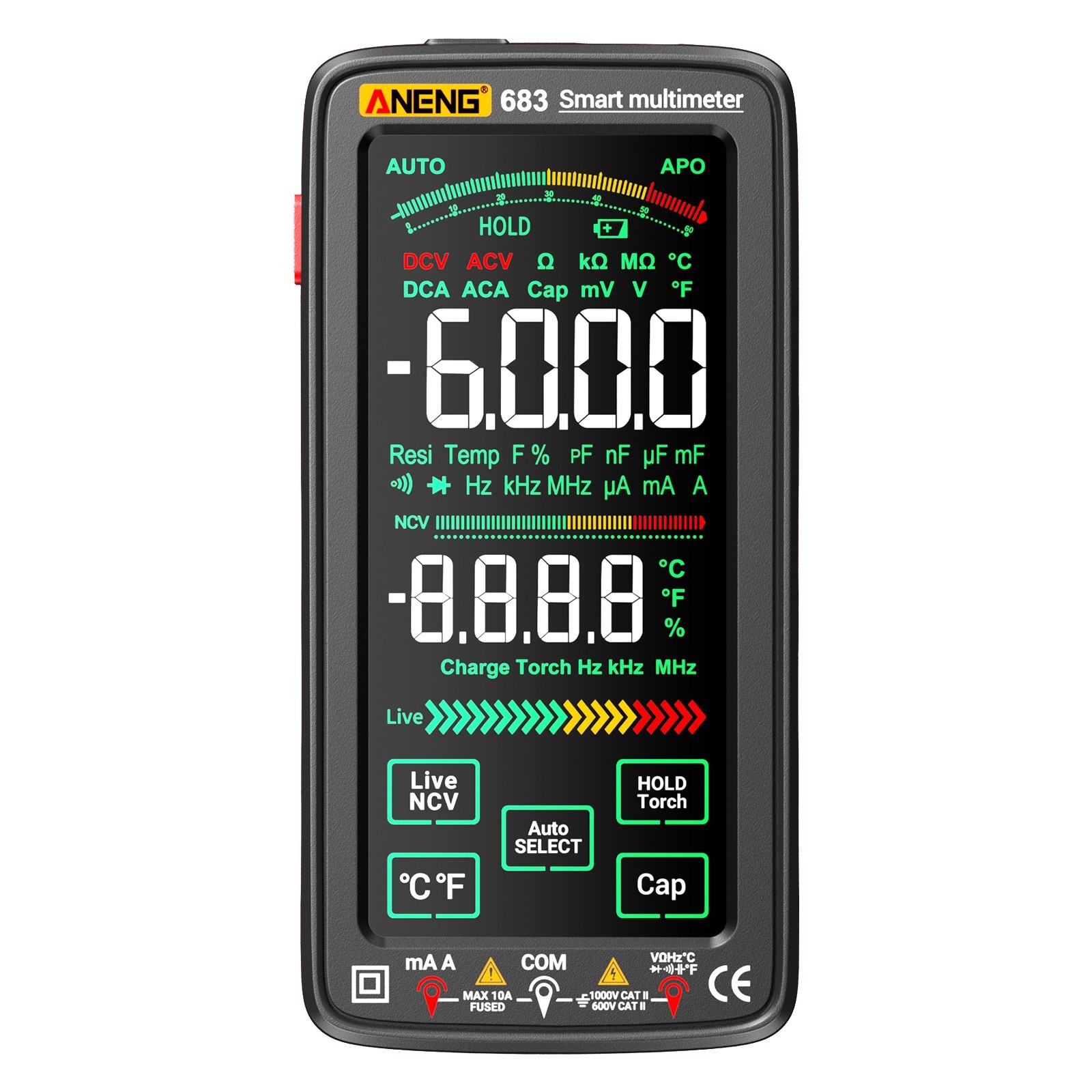 ANENG 683 Touch Screen Digital Multimeter True RMS 6000 Counts Rechargeable tool