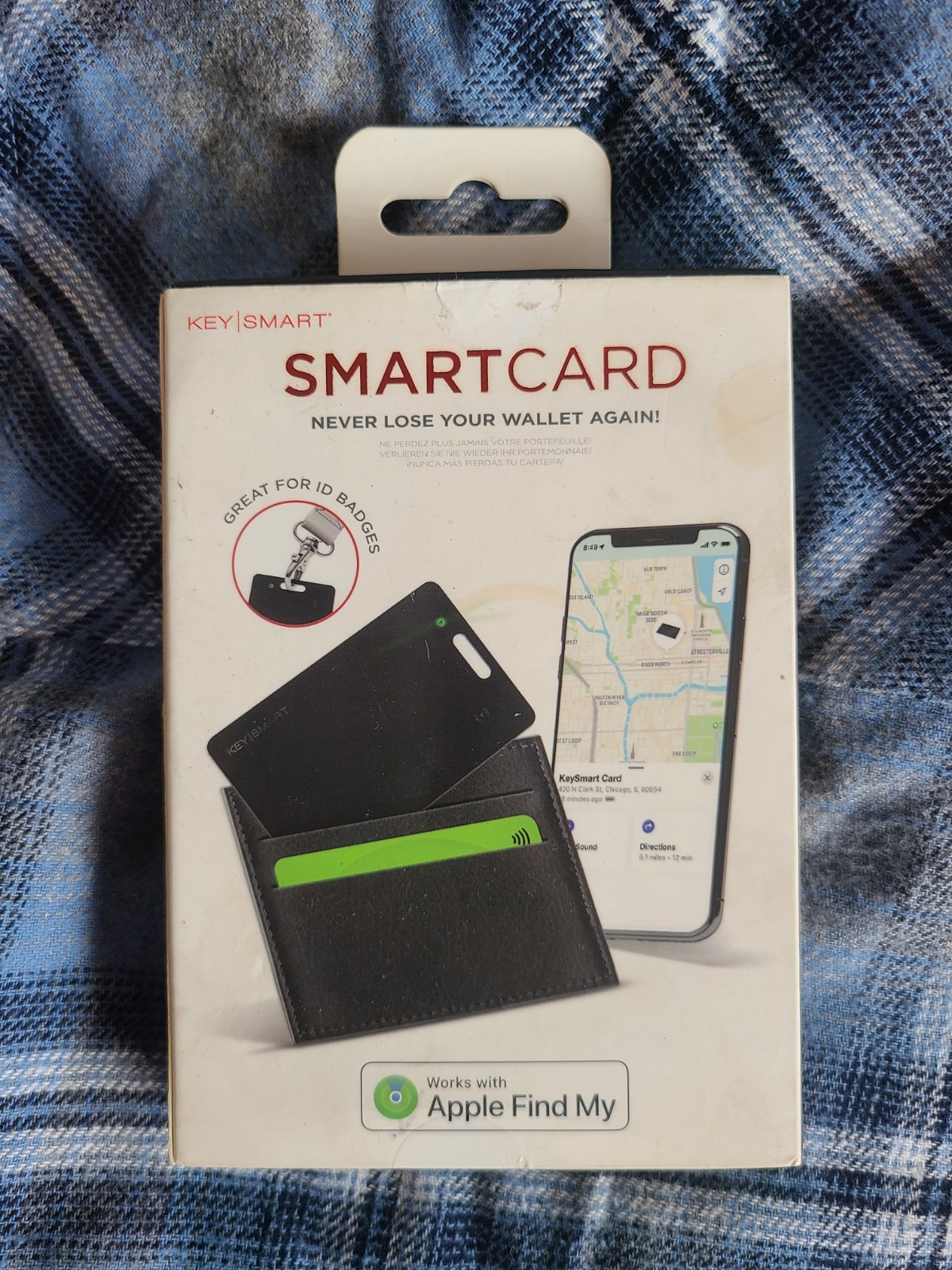 New KeySmart SmartCard Rechargeable Tracker (works with Apple Find My) KS500-BLK