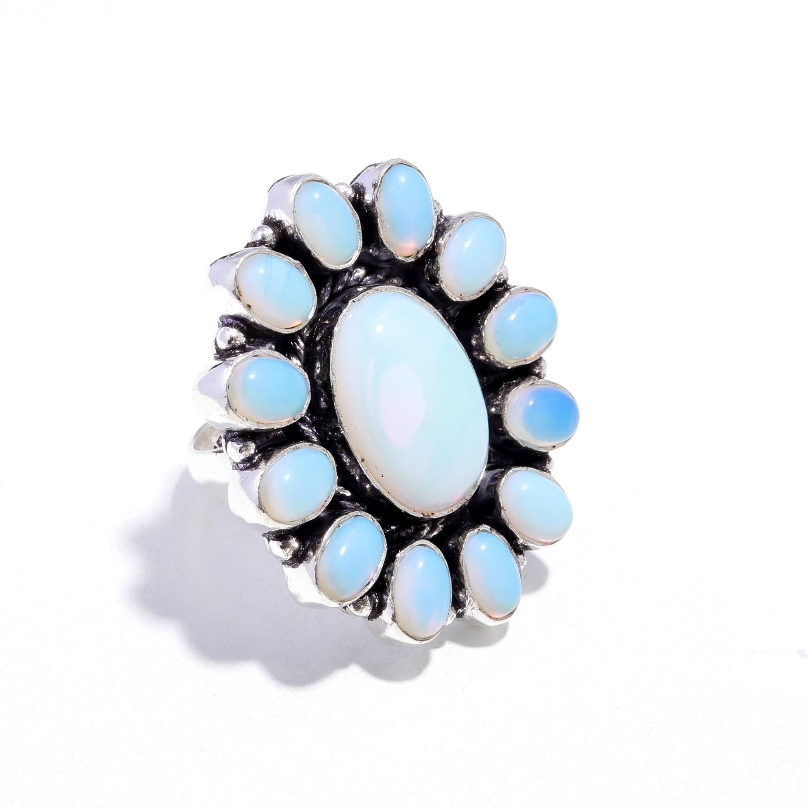 Opalite Gemstone Handmade 925 Sterling Silver Ring Jewelry For Wedding Gift