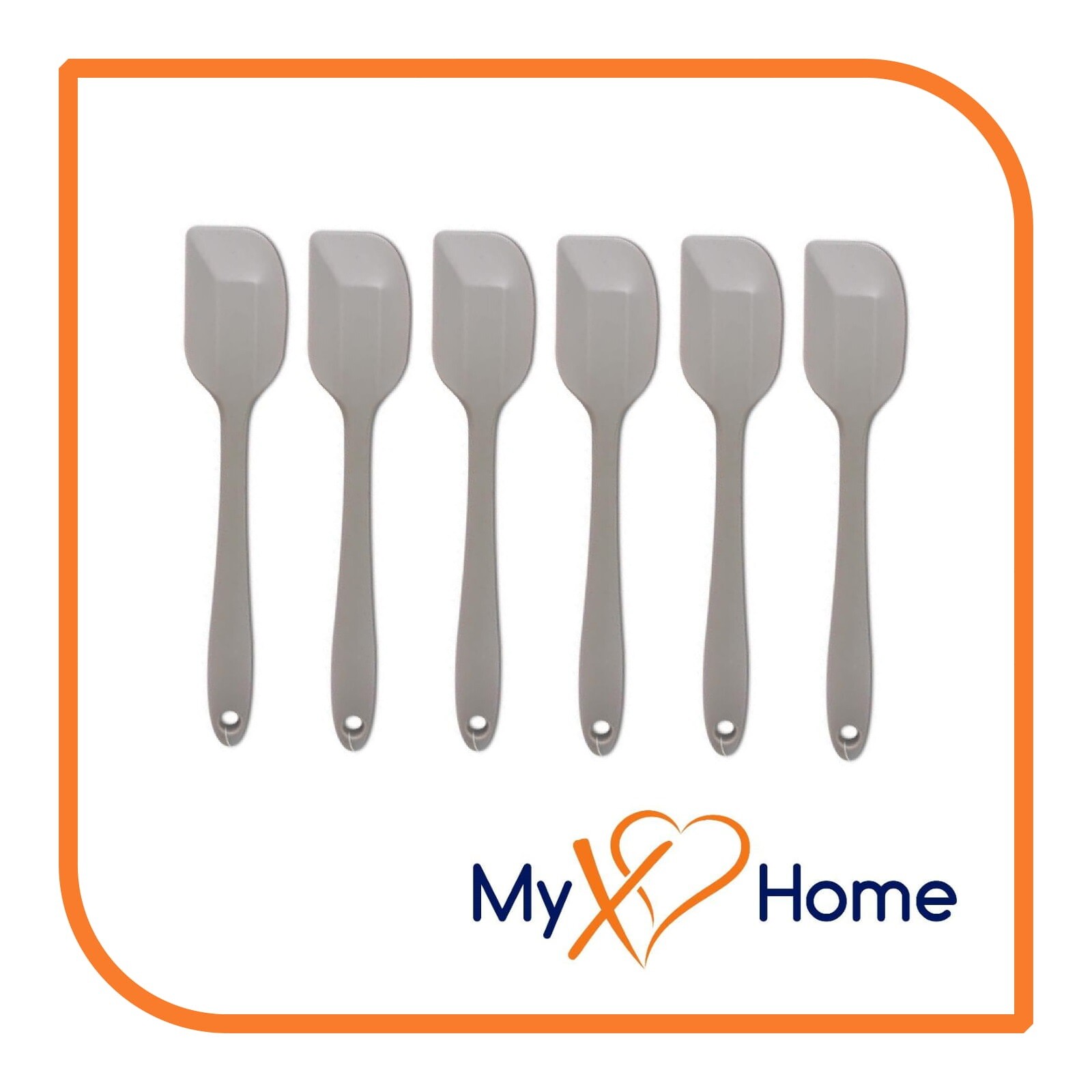 9.5" Silver / Gray Silicone Spatula by MyXOHome (1, 2, 4 or 6 Spatulas)