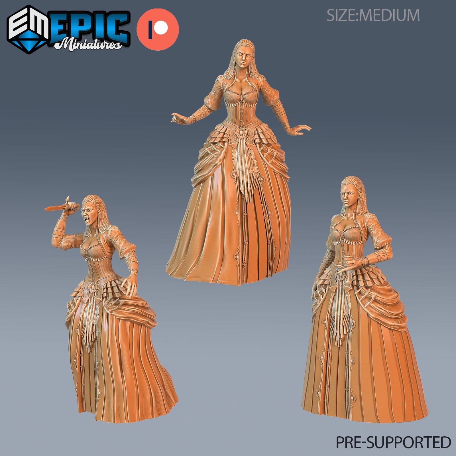 Vampire Lady Dungeons and Dragons Miniature D&D, Epic Miniatures Fantasy 28mm